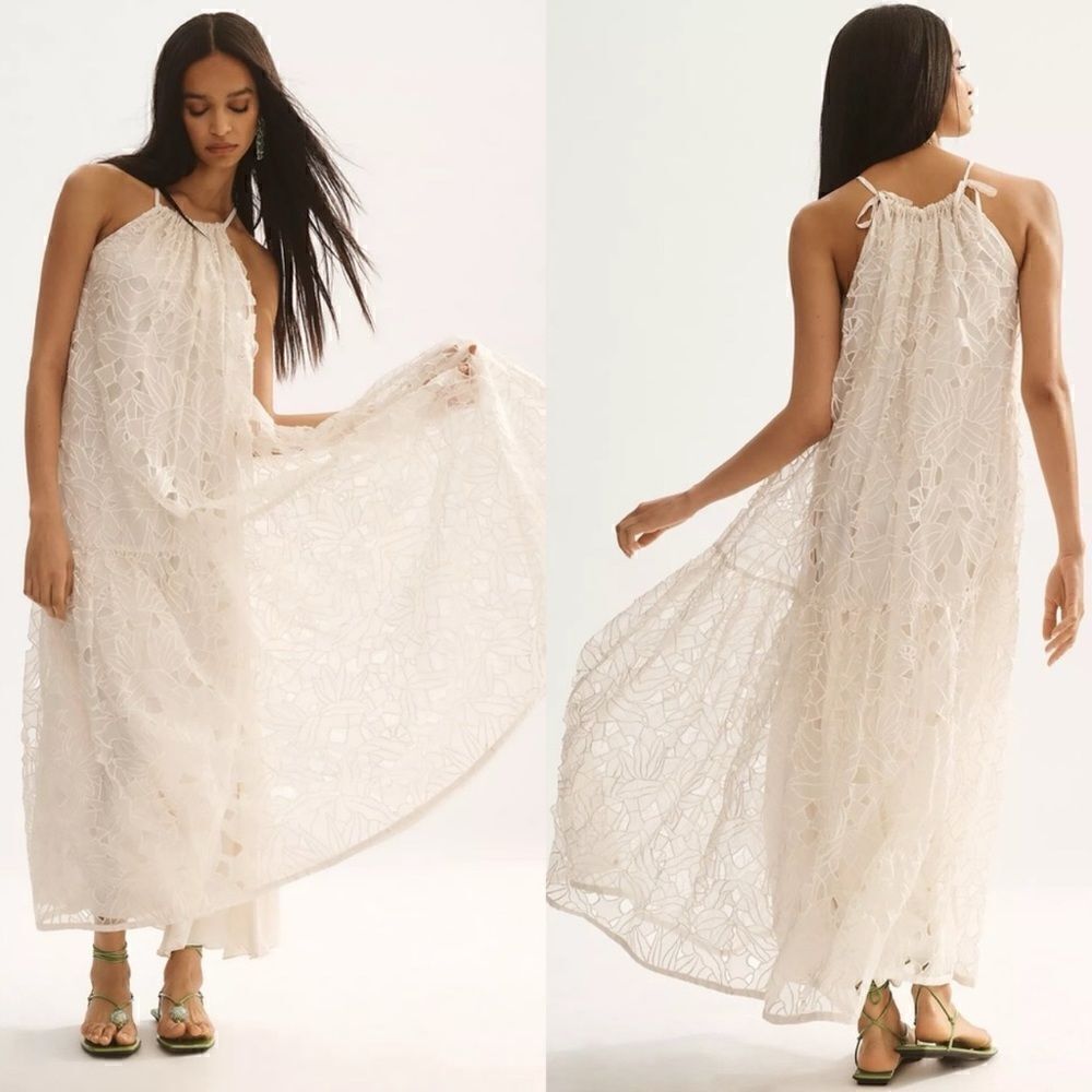 Anthropologie X Payal Jain Lace Halter Dress, Size XS